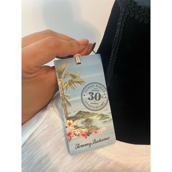 NWT TOMMY BAHAMA ASHBY ISLES EMBROIDERED PINEAPPLE 3/4 SLEEVE SHIRT SIZE SMALL - Picture 7 of 8